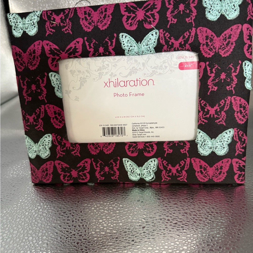 Xhilaration Pink and Mint Butterfly Photo Frame